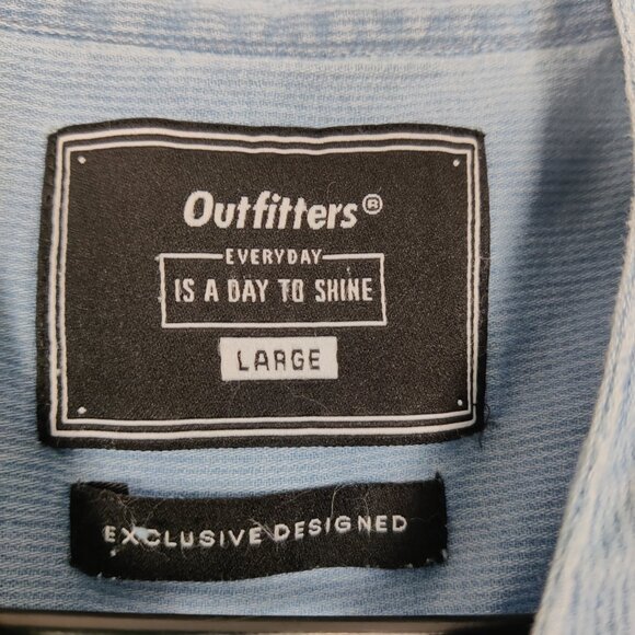 Outfitters Exclusive Designed Men's Denim Shirt Size L Blue Cotton Casual Daily - Picture 2 of 9
